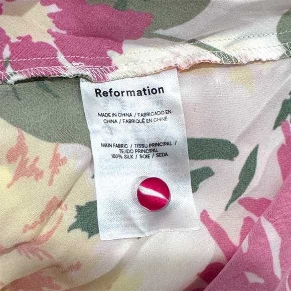 NWOT Reformation Poppies Silk Maxi Dress Cutout Floral Boho Garden Sz 4 - Picture 12 of 16